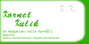 kornel kulik business card